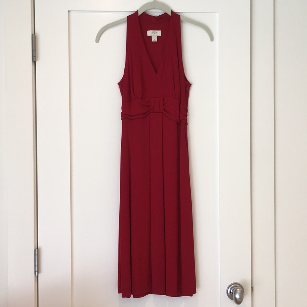 Ann Taylor Loft Halter Style Dress in Zesty Red